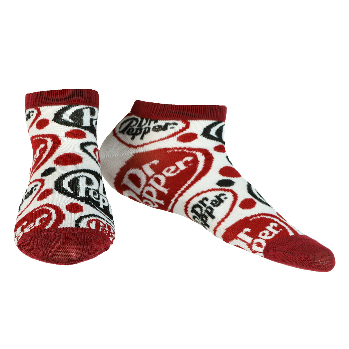 Dr. Pepper Mix and Match Logo Designs Adult 5-Pack No Show Ankle Socks 5 Pairs