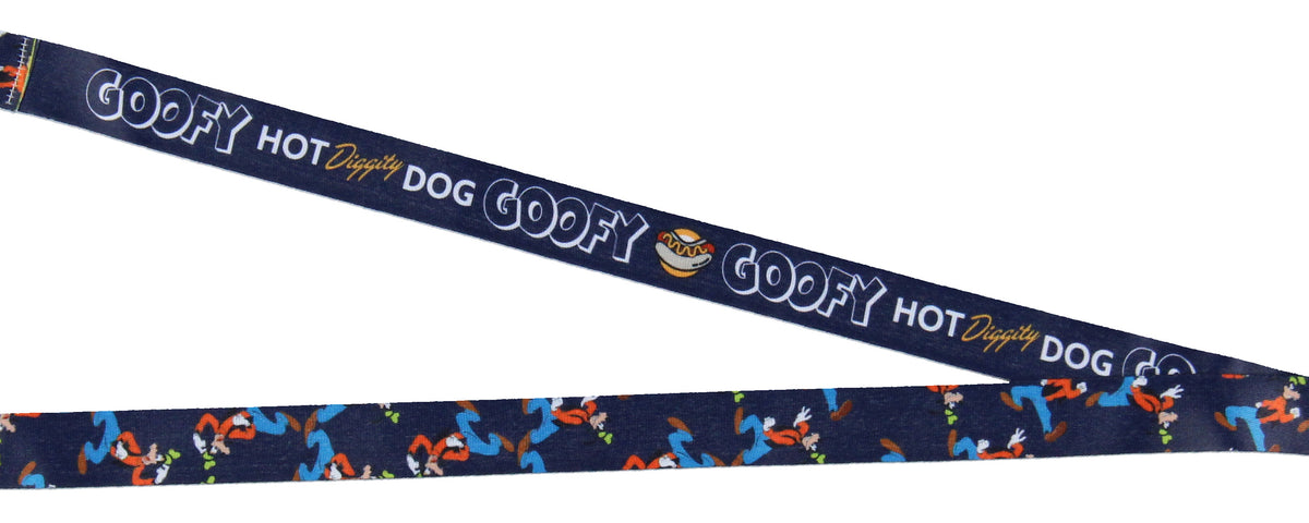 Disney Hot Diggity Dog Goofy Lanyard with Clear ID Badge Holder and Charm