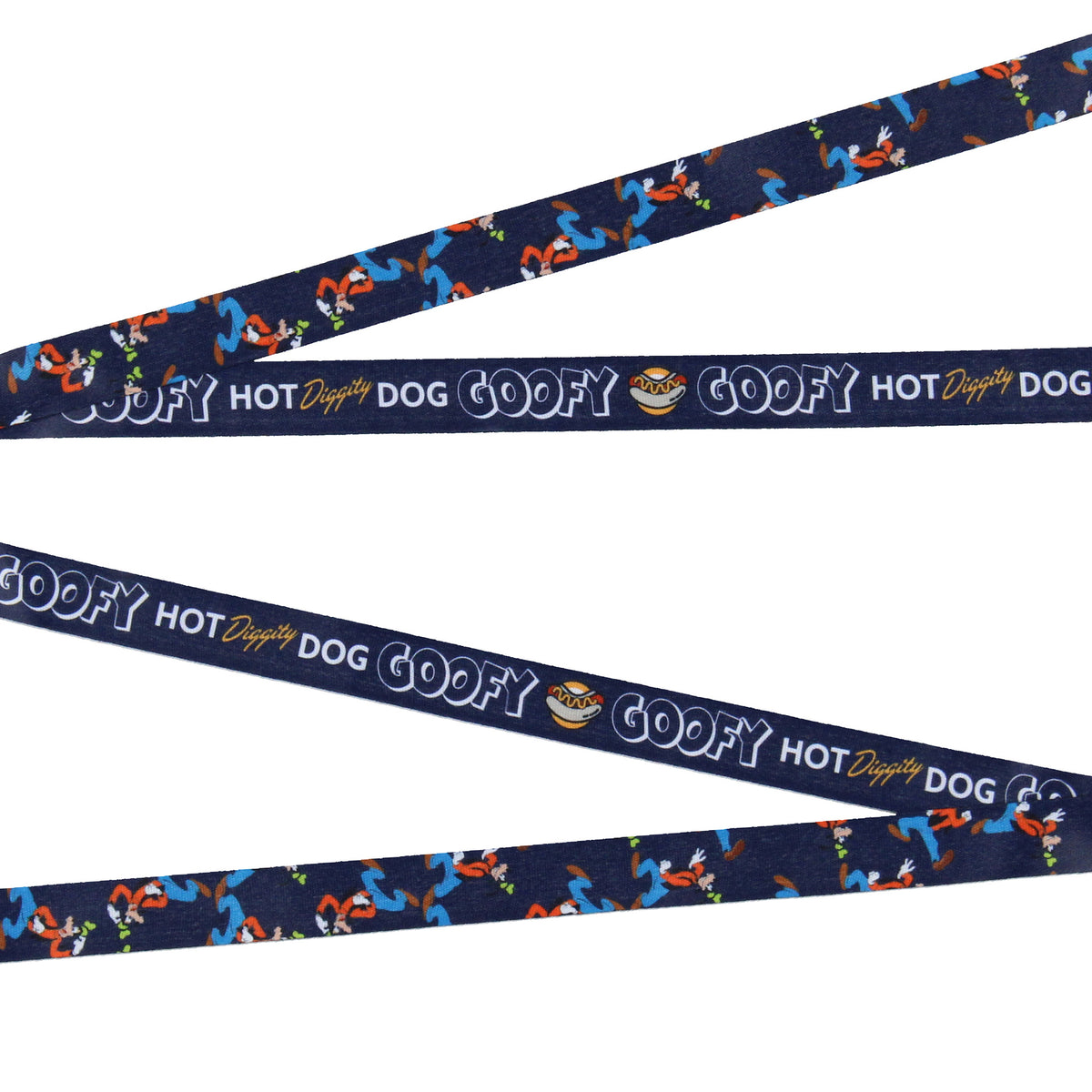 Disney Hot Diggity Dog Goofy Lanyard with Clear ID Badge Holder and Charm