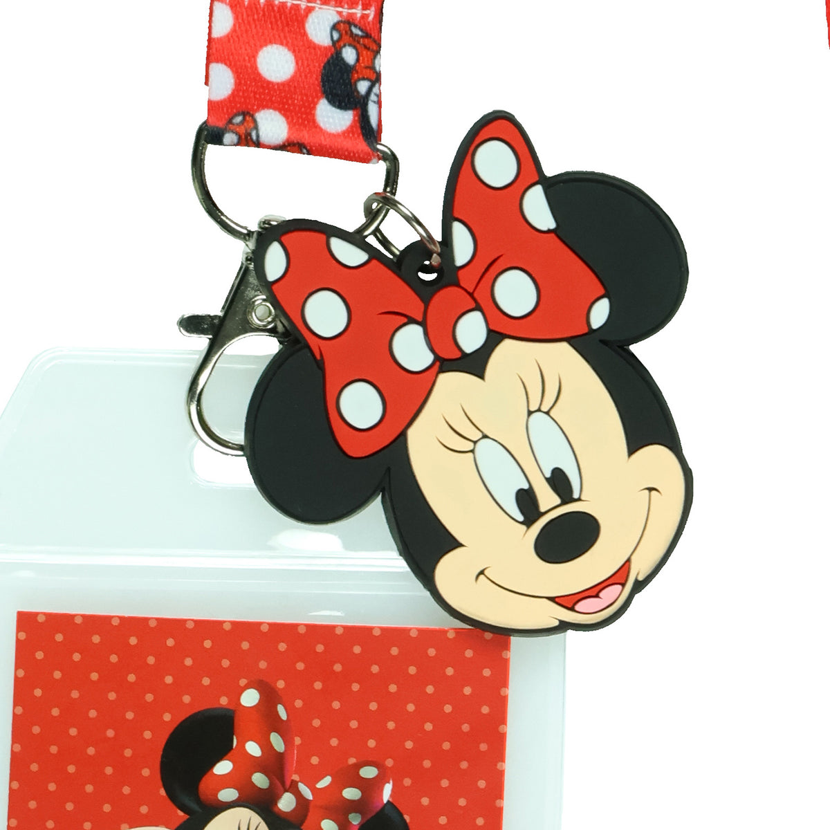 Disney Minnie Mouse Made You Smile Lanyard with ID Holder and Charm