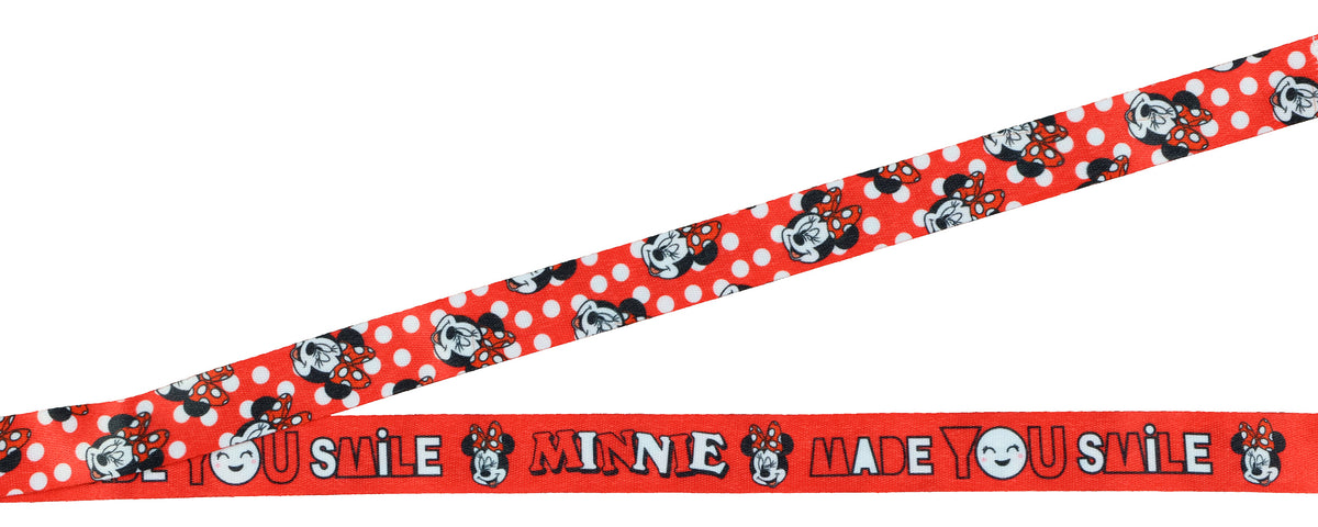 Disney Minnie Mouse Made You Smile Lanyard with ID Holder and Charm