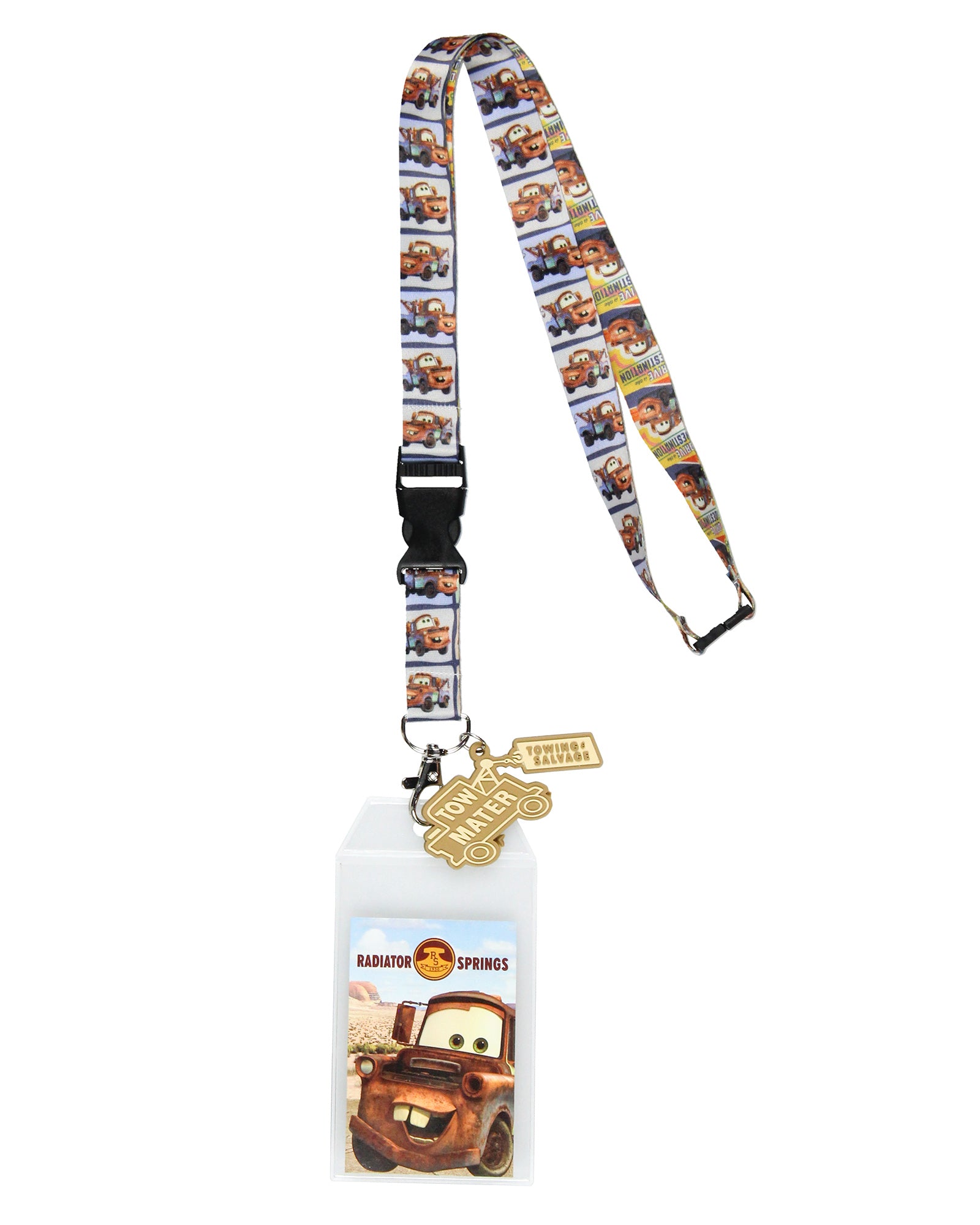 Disney Cars Mater Radiator Springs Lanyard ID Badge Holder with Rubber Charm