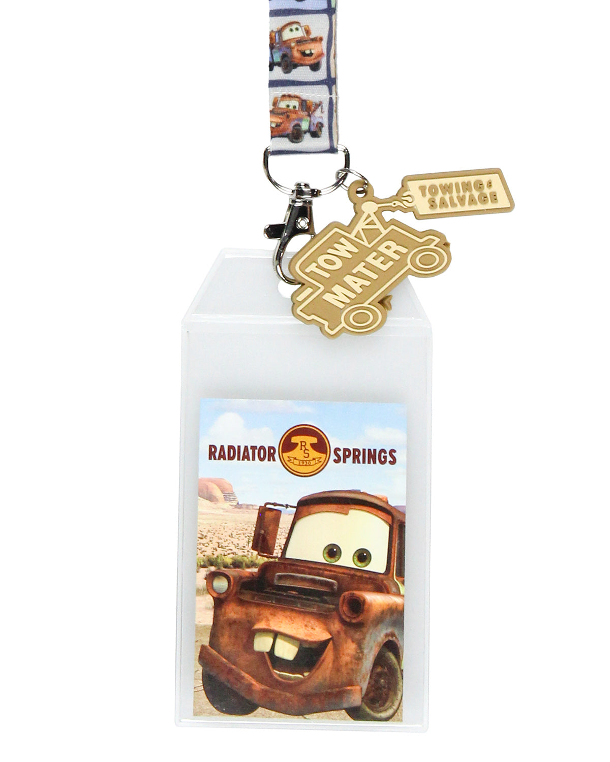 Disney Cars Mater Radiator Springs Lanyard ID Badge Holder with Charm
