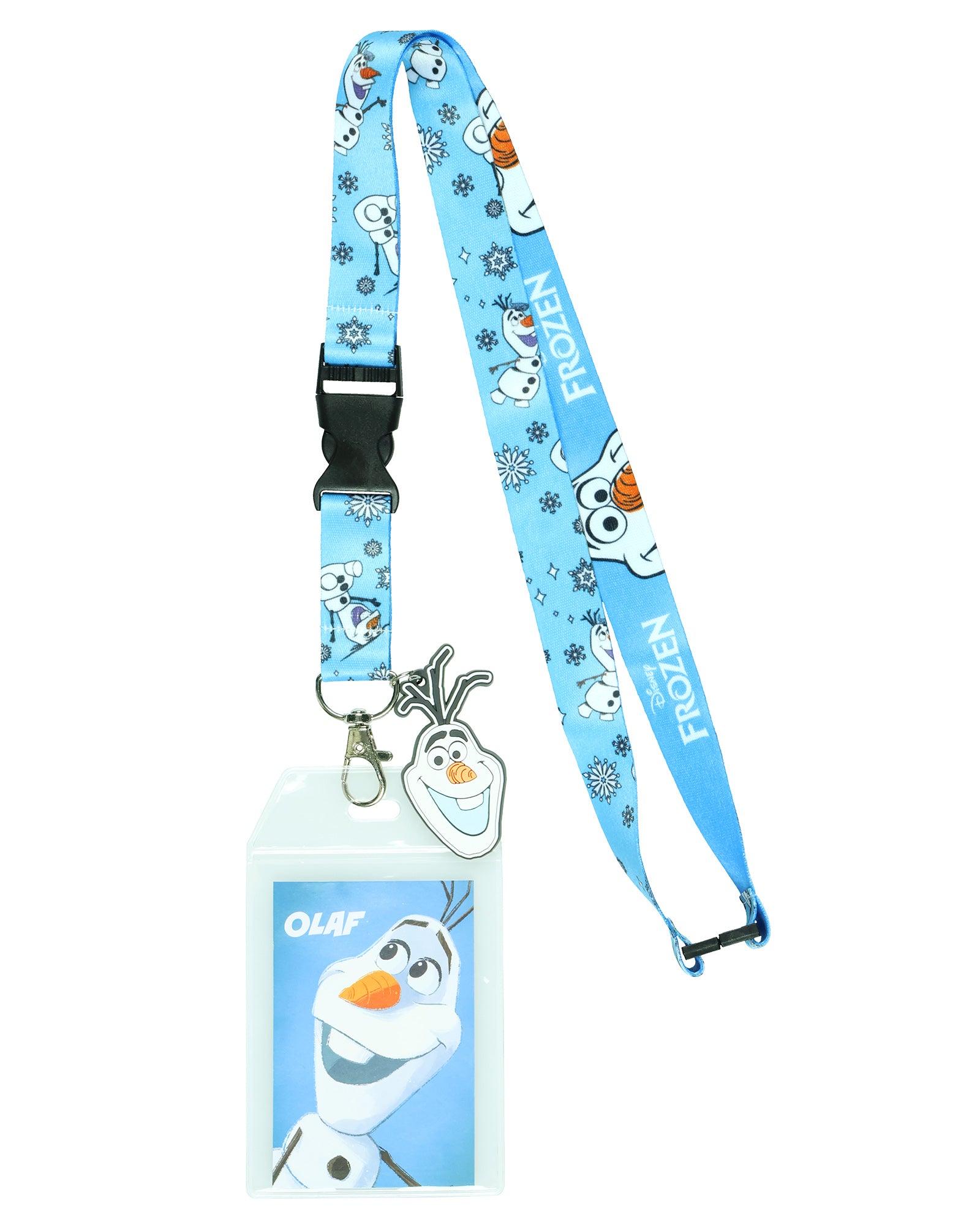 Disney Frozen Olaf Loveable Snowman Lanyard with ID Badge Holder and Charm