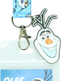 Disney Frozen Olaf Loveable Snowman Lanyard with ID Badge Holder and Charm