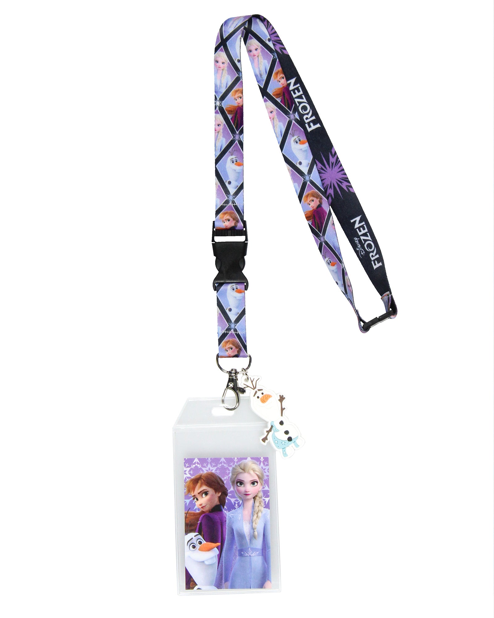 Disney Frozen Elsa and Anna Lanyard with ID Badge Holder and Rubber Olaf Charm
