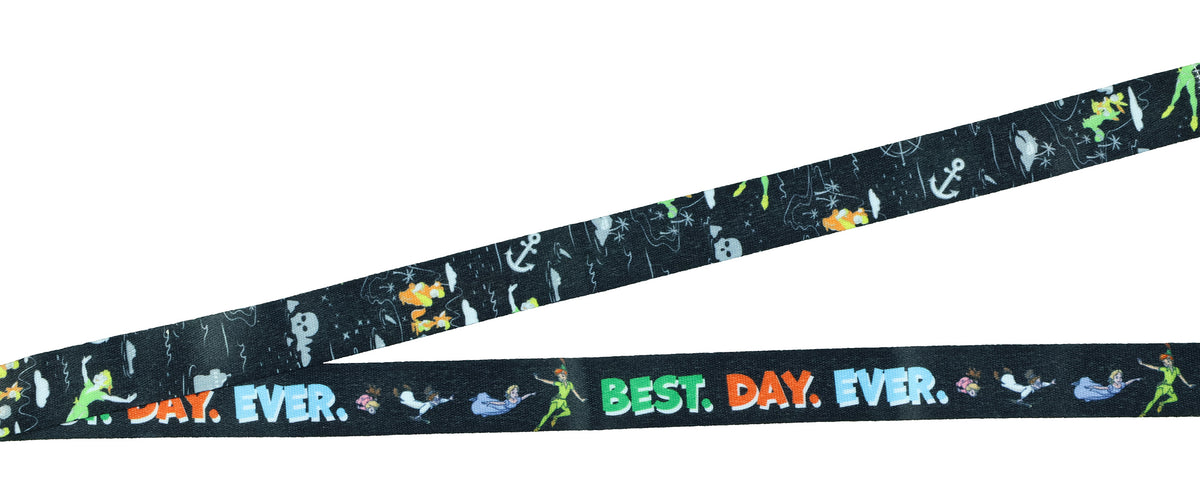 Disney Peter Pan Best Day Ever Lanyard with ID Badge Holder and Charm