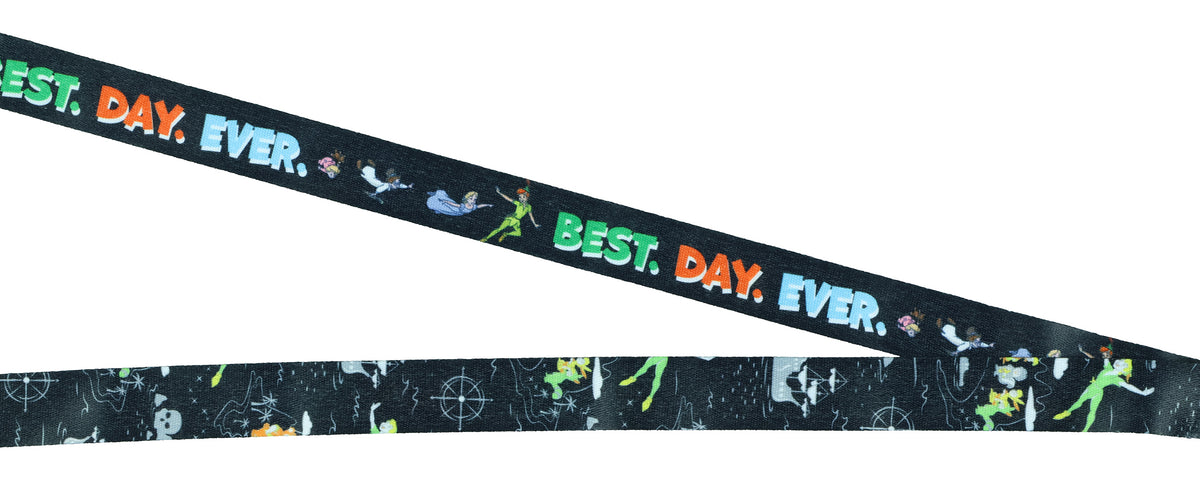 Disney Peter Pan Best Day Ever Lanyard with ID Badge Holder and Charm