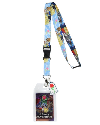 Disney Beauty and the Beast A Tale of Enchantment Lanyard with ID badge Holder