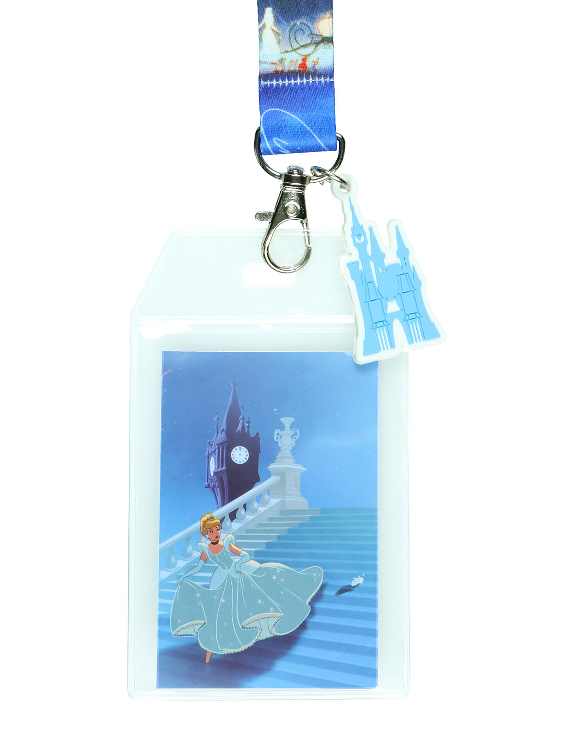 Disney Princess Cinderella Breakaway Lanyard ID Badge Holder 2" Rubber Charm