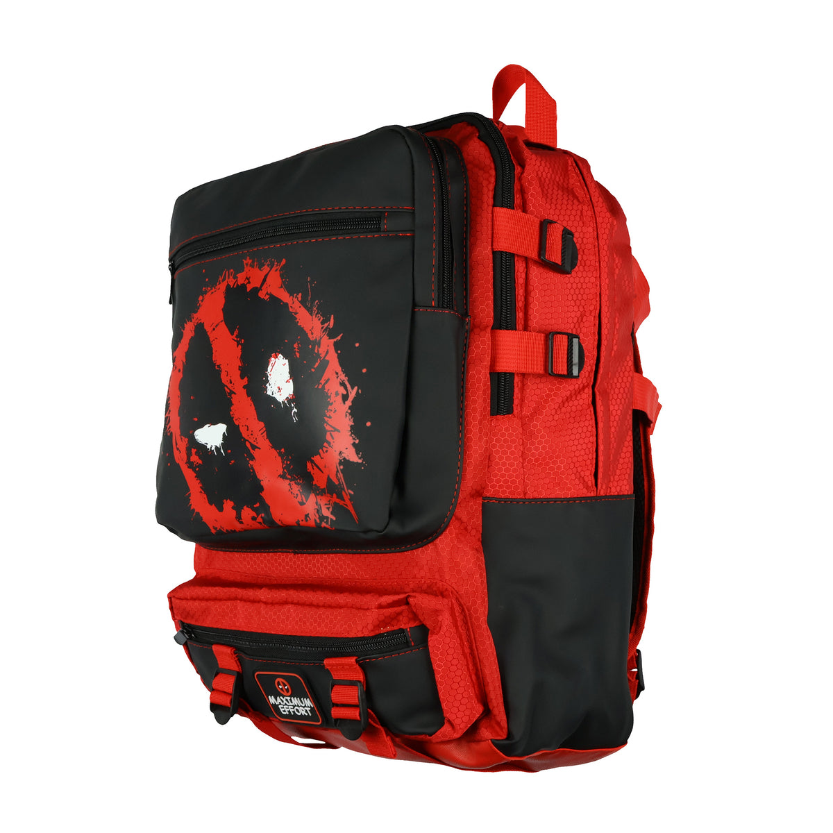 Marvel Deadpool Backpack Maximum Effort Built-Up Utility Laptop Sleeve Book Bag 17"