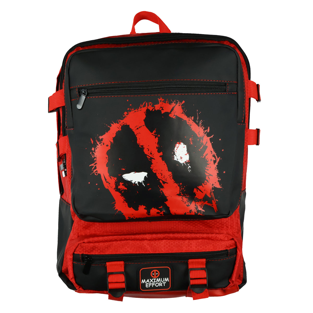 Marvel Deadpool Backpack Maximum Effort Built-Up Utility Laptop Sleeve Book Bag 17"