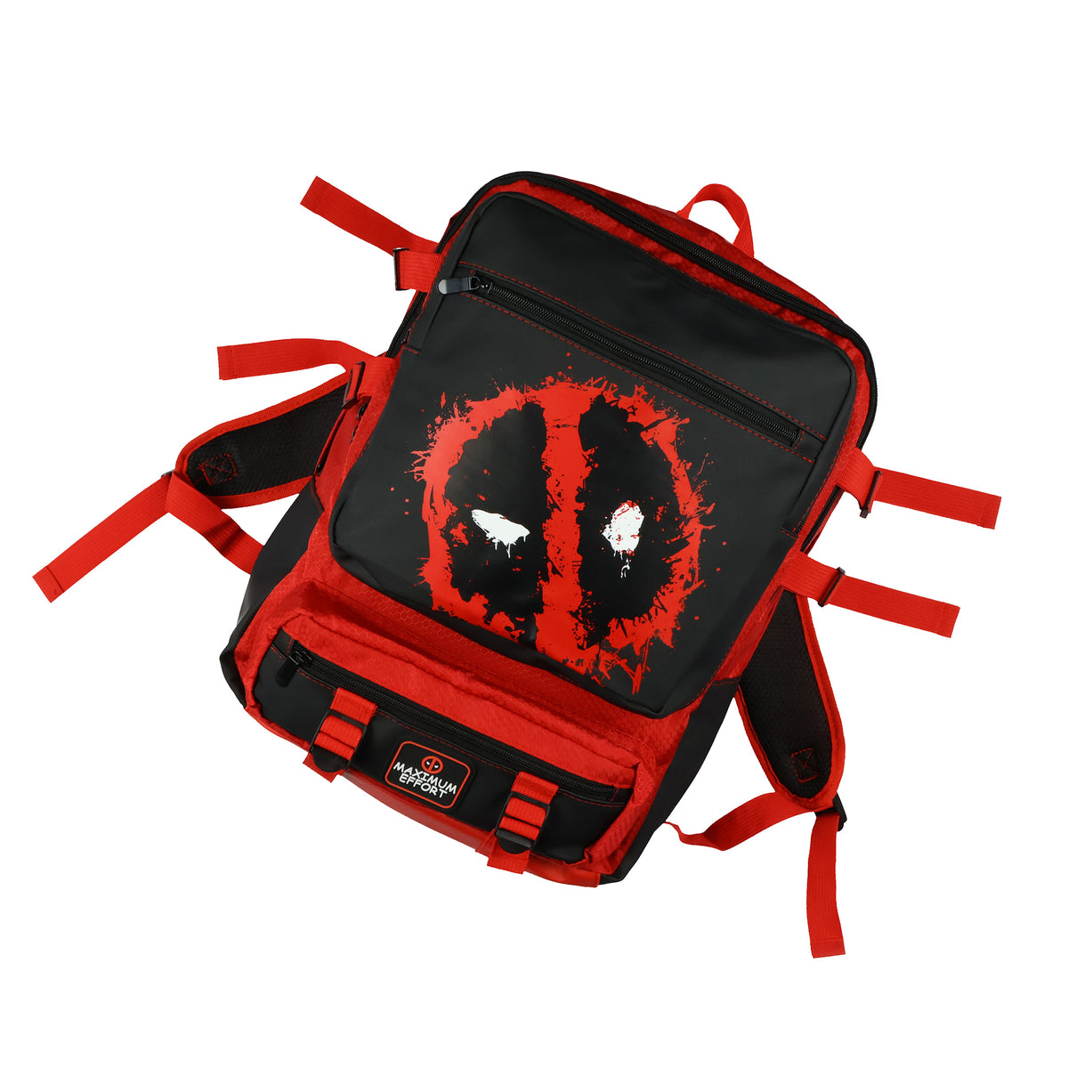 Marvel Deadpool Backpack Maximum Effort Built-Up Utility Laptop Sleeve Book Bag 17"