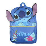 Disney Lilo and Stitch Backpack 3D Ears Tropical Accents 16" Faux Leather Bag