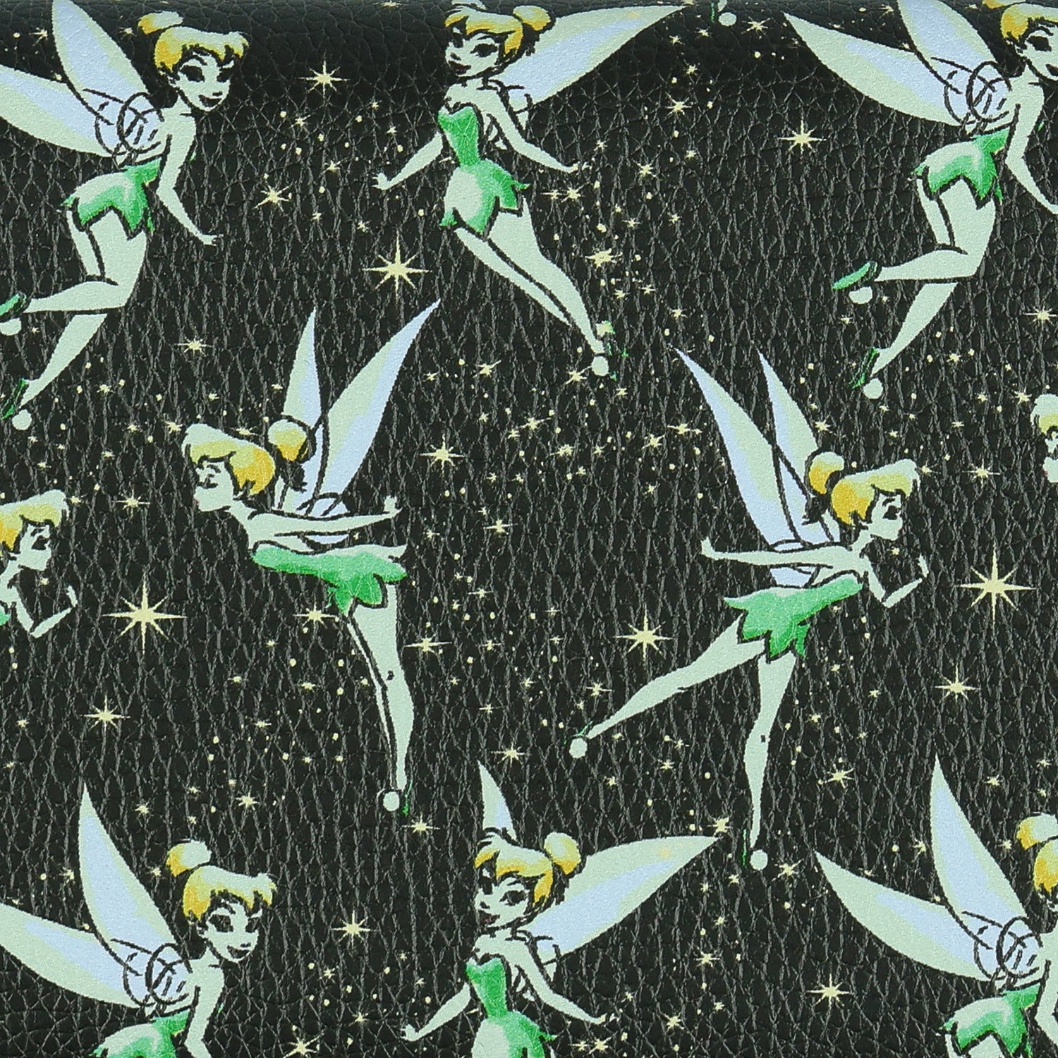 Disney Tinker Bell Wallet Women's Pixie Dust Faux Leather Zip Around Wallet