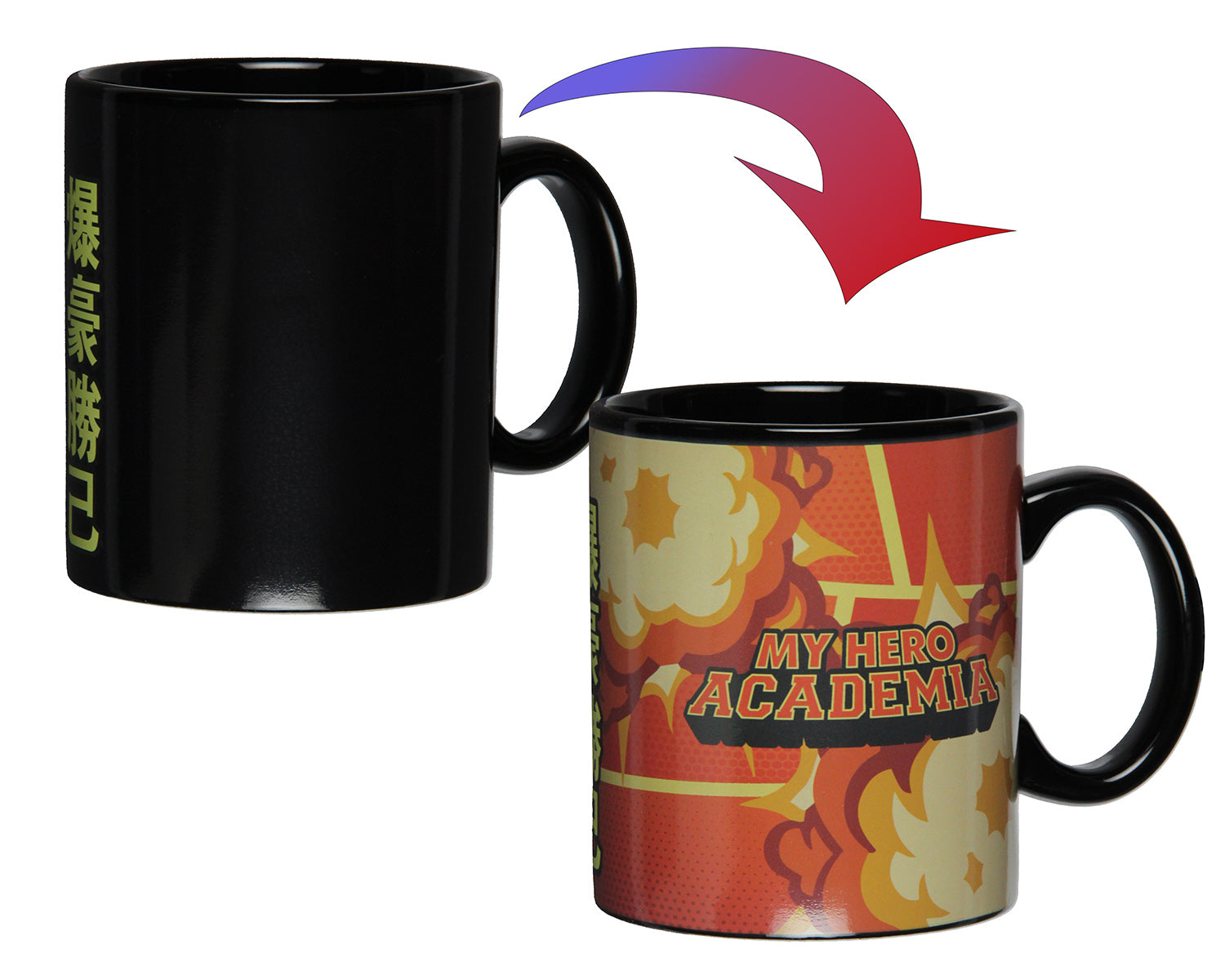 My Hero Academia Katsuki Bakugo Heat Reactive Color Changing 16 Oz. Coffee Mug
