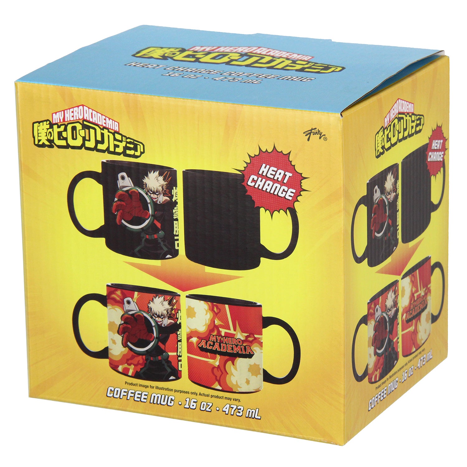 My Hero Academia Katsuki Bakugo Heat Reactive Color Changing 16 Oz. Coffee Mug