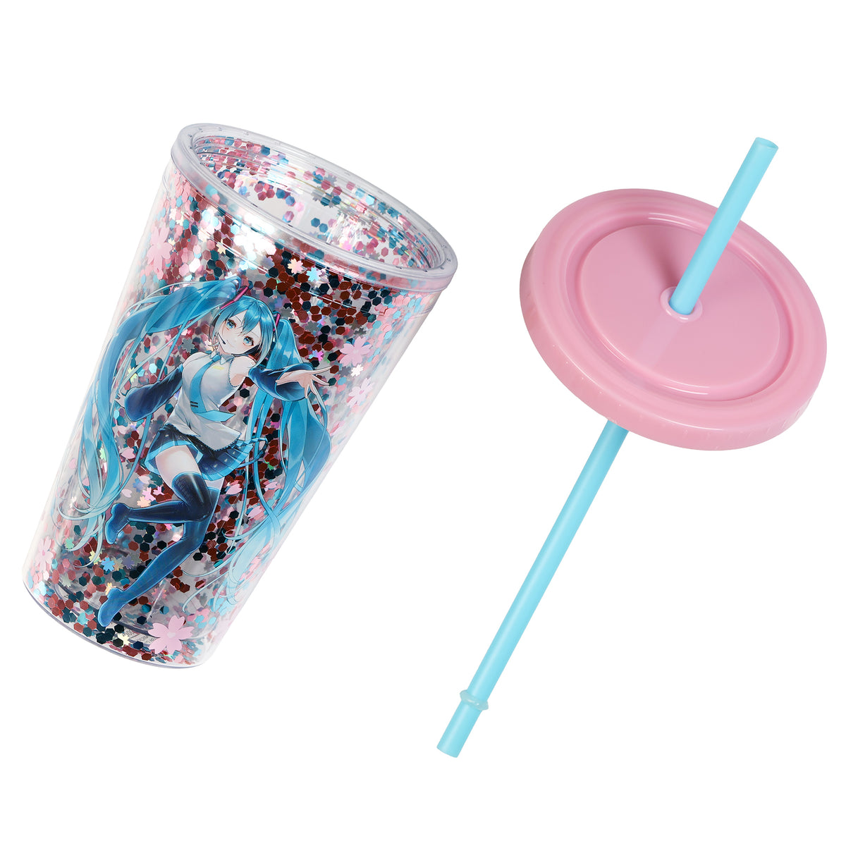 Hatsune Miku Tumbler 16 oz Vocaloid Cold Beverage Drink Cup with Twist-On Lid
