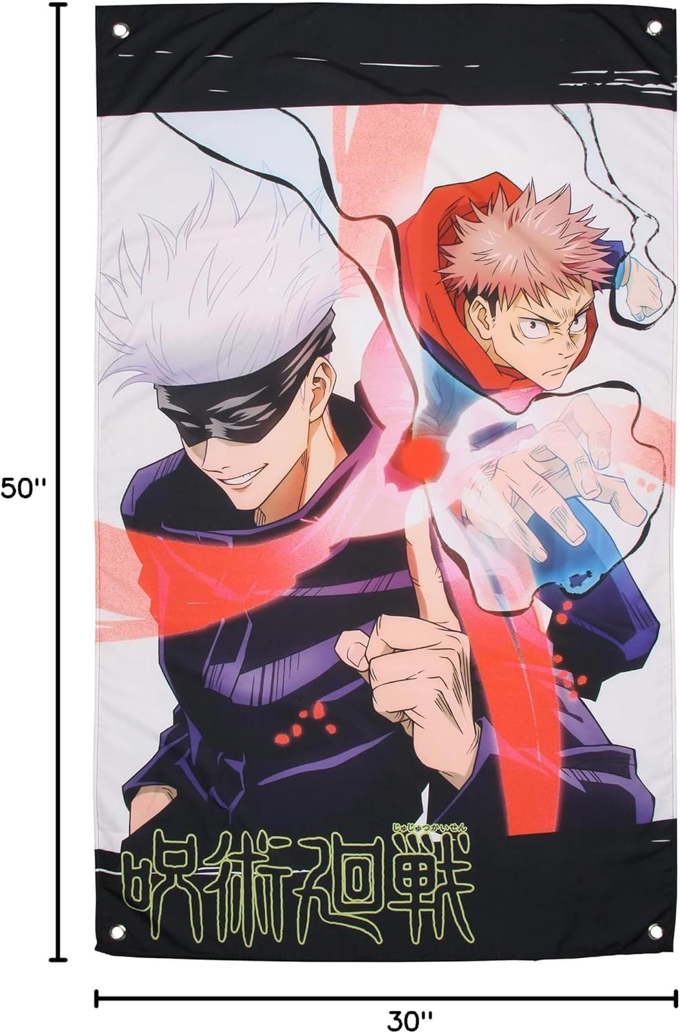 Jujutsu Kaisen Tapestry JJK Manga Wall Art Anime Decor Satoru Gojo and Yuji Itadori 30" x 50"