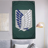 Attack on Titan Scout Regiment Logo Tapestry Wall Hanging Art 30" x 50"
