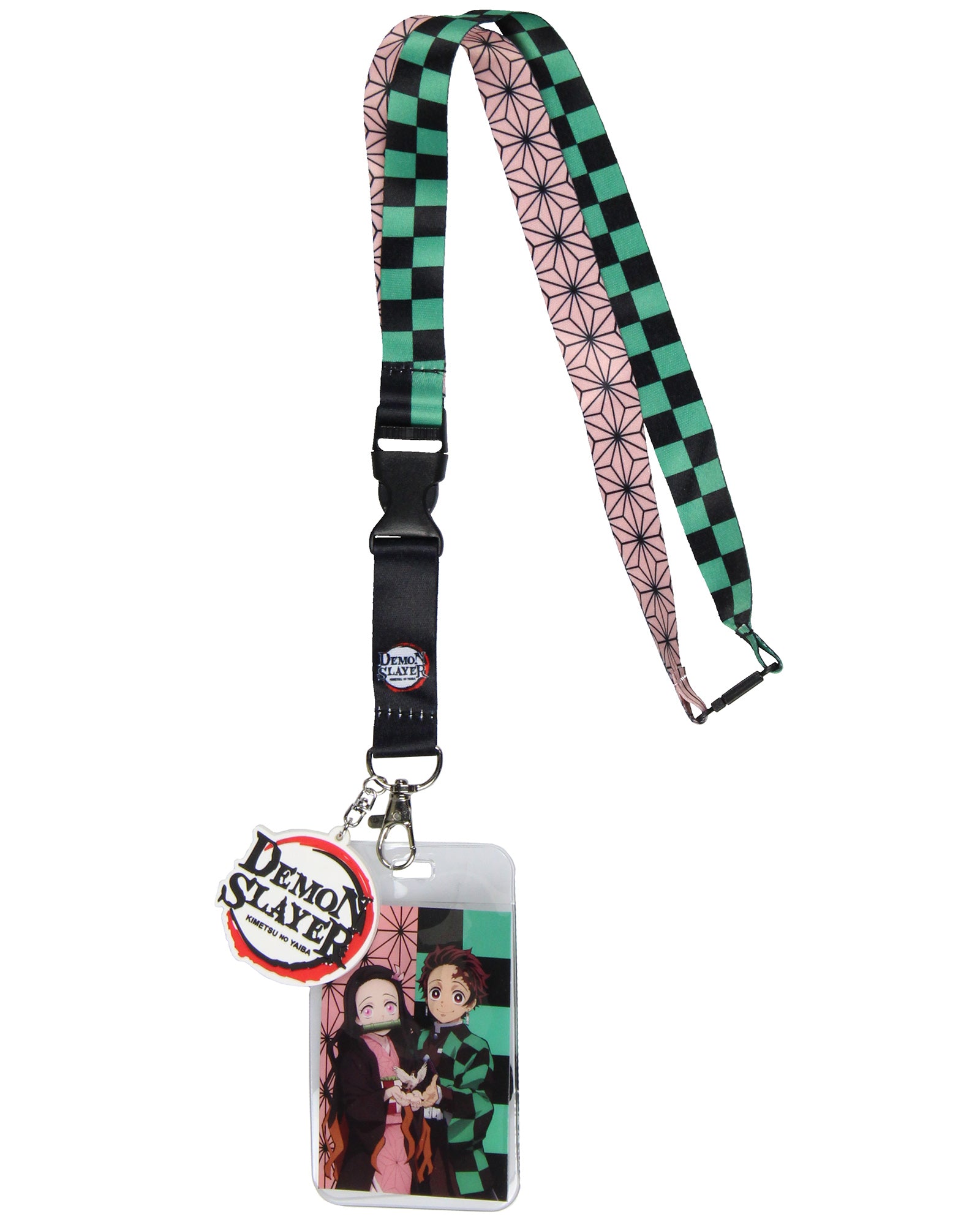 Demon Slayer Tanjiro and Nezuko Costume ID Badge Holder Lanyard w/ Rubber Pendant