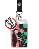 Demon Slayer Tanjiro and Nezuko Costume ID Badge Holder Lanyard w/ Rubber Pendant