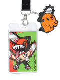 Chainsaw Man Keychain Manga Anime ID Badge Holder Lanyard w/ Rubber Pendant
