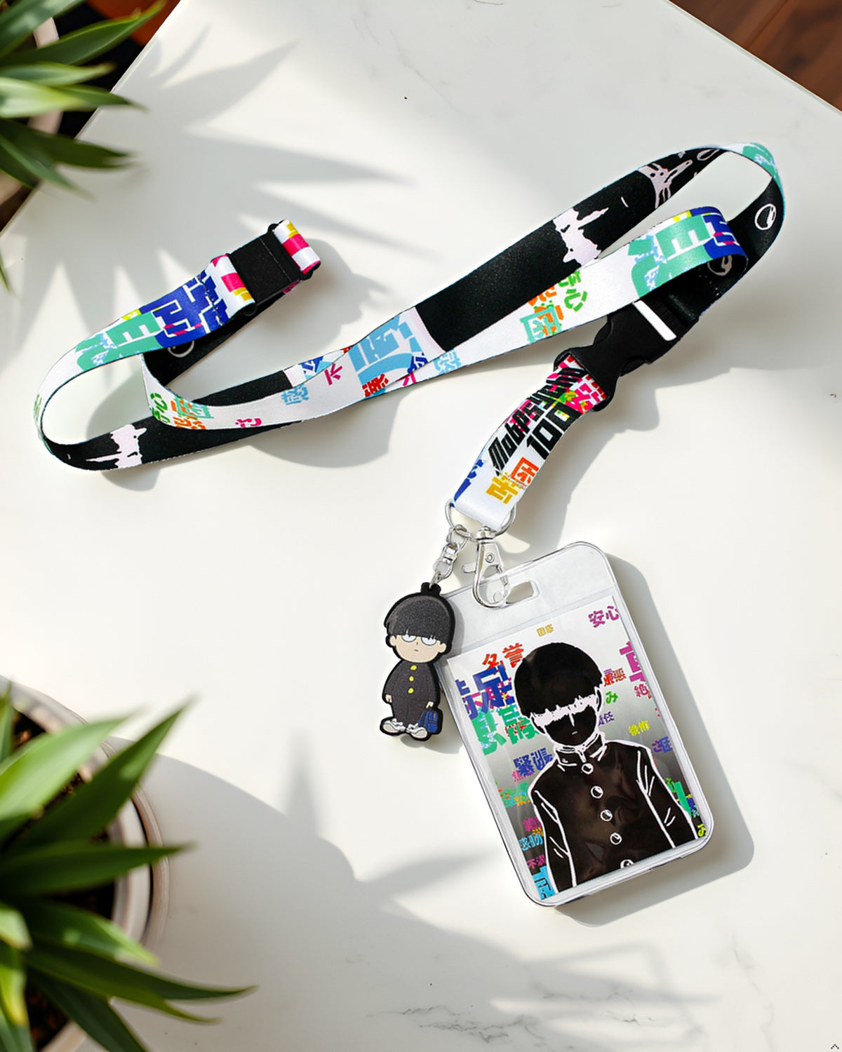 Mob Psycho 100 Merch ID Badge Holder Lanyard Keychain Lanyard w/ Pendant