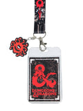 Dungeons and Dragons Lanyard ID Badge Holder Lanyard w/ Beholder Rubber Pendant