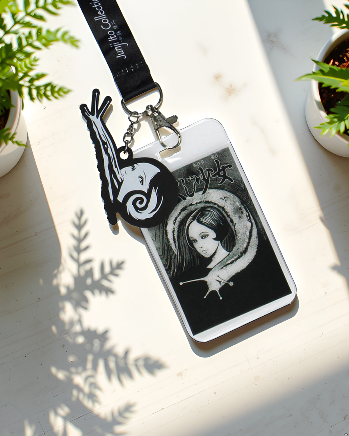 Junji Ito Collection ID Lanyard Badge Holder w Pendant For Keys Keychain