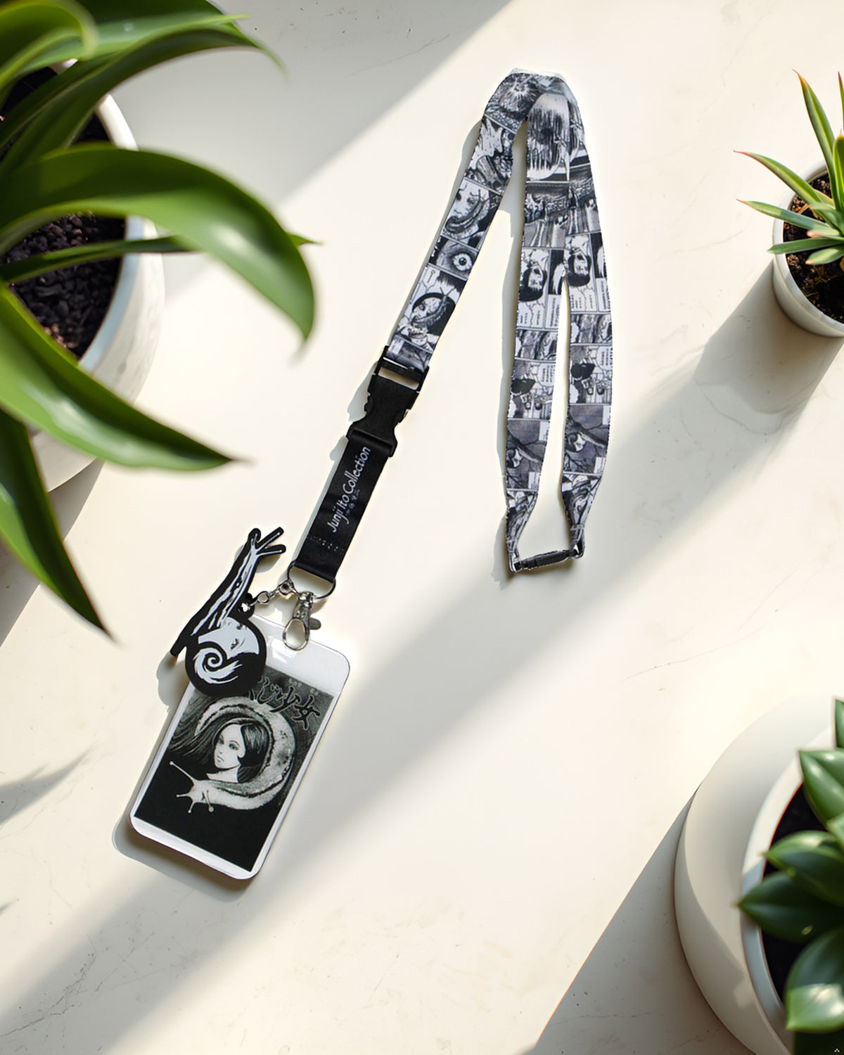 Junji Ito Collection ID Lanyard Badge Holder w Pendant For Keys Keychain