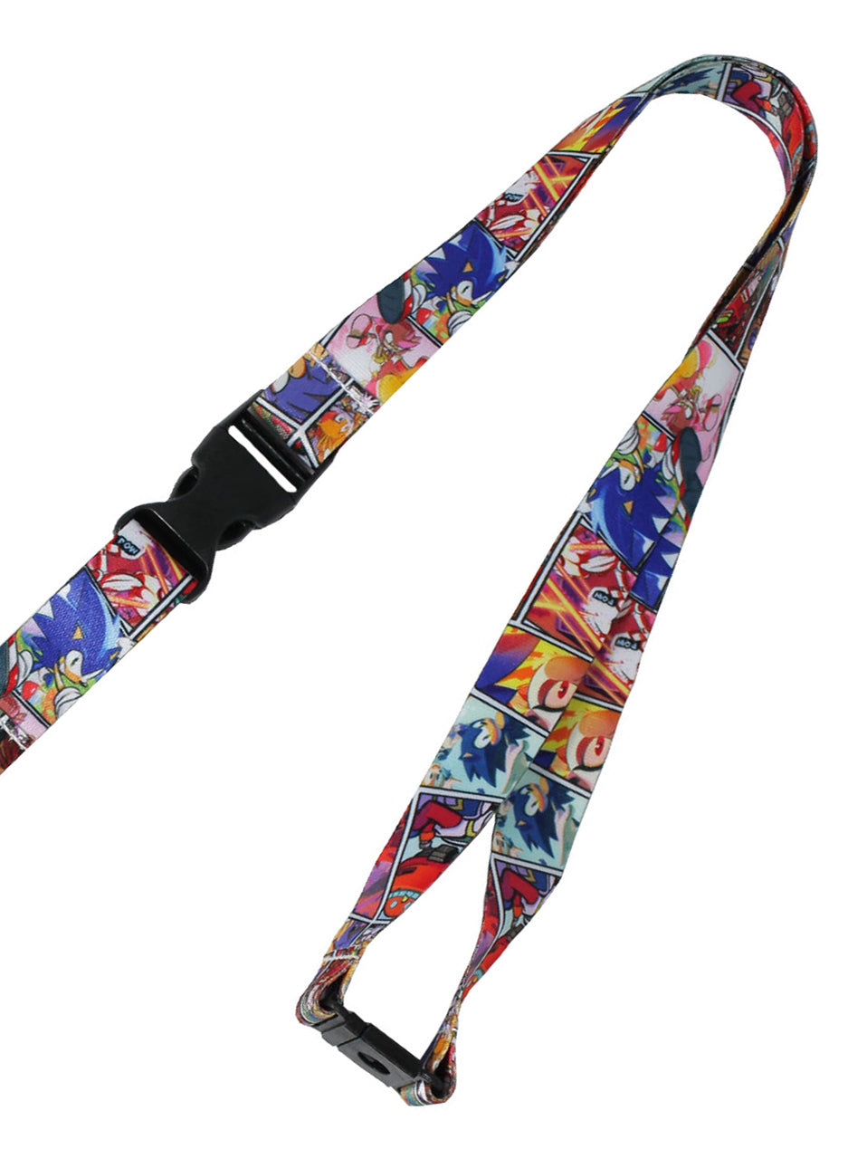 Sonic the Hedgehog Comic Strip ID Badge Holder Breakaway Lanyard w/ Charm
