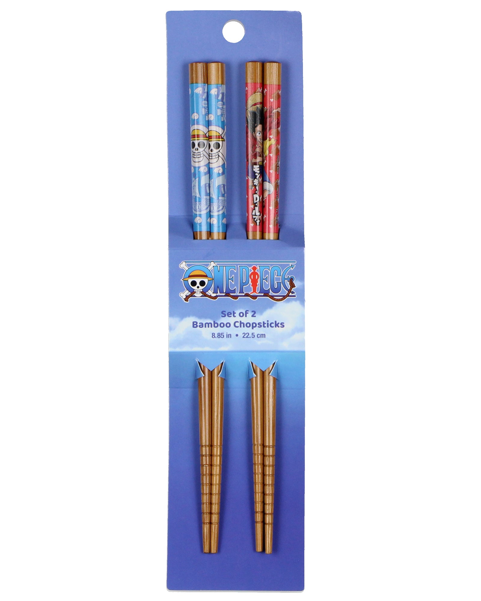 One Piece Luffy Straw Hat Pirates 2 Pairs Reusable Bamboo Chopsticks Gift Set