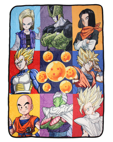 Dragon Ball Z Goku Vegeta Cell Trunks Kremlin Plush Fleece Soft Throw Blanket