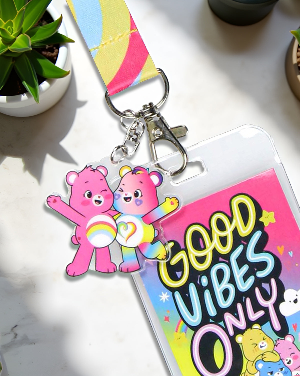Care Bears ID Lanyard Multi Character Card and Plastic Pendant