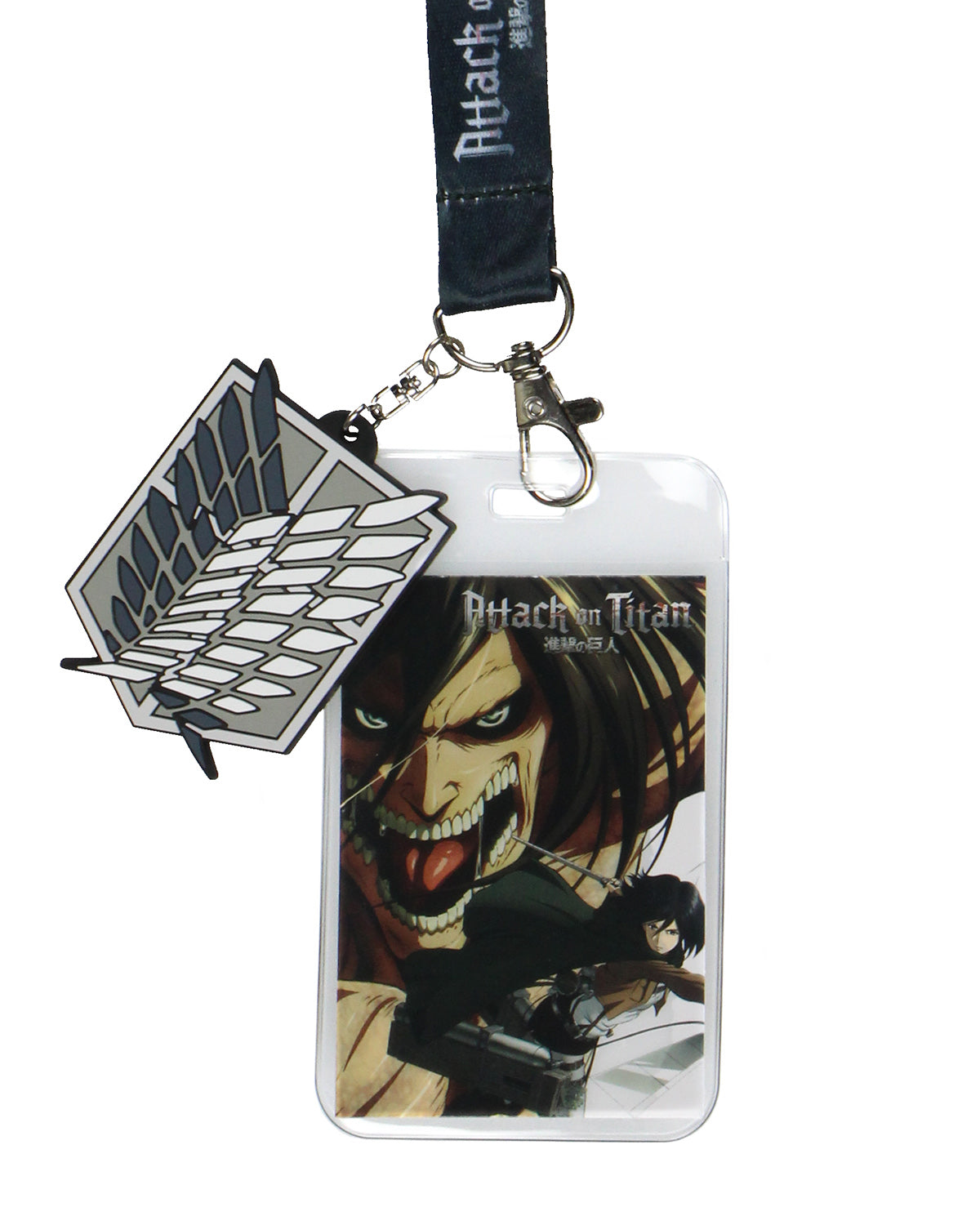 Attack on Titan Scout Regiment ID Lanyard Badge Holder with Pendant