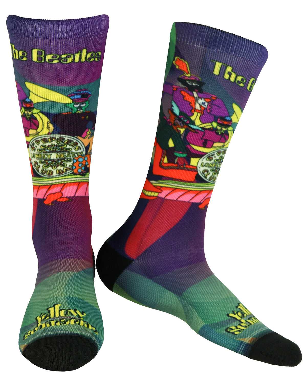 The Beatles Crew Socks Men's Yellow Submarine Sublimated Design 1-Pair Size 7-12