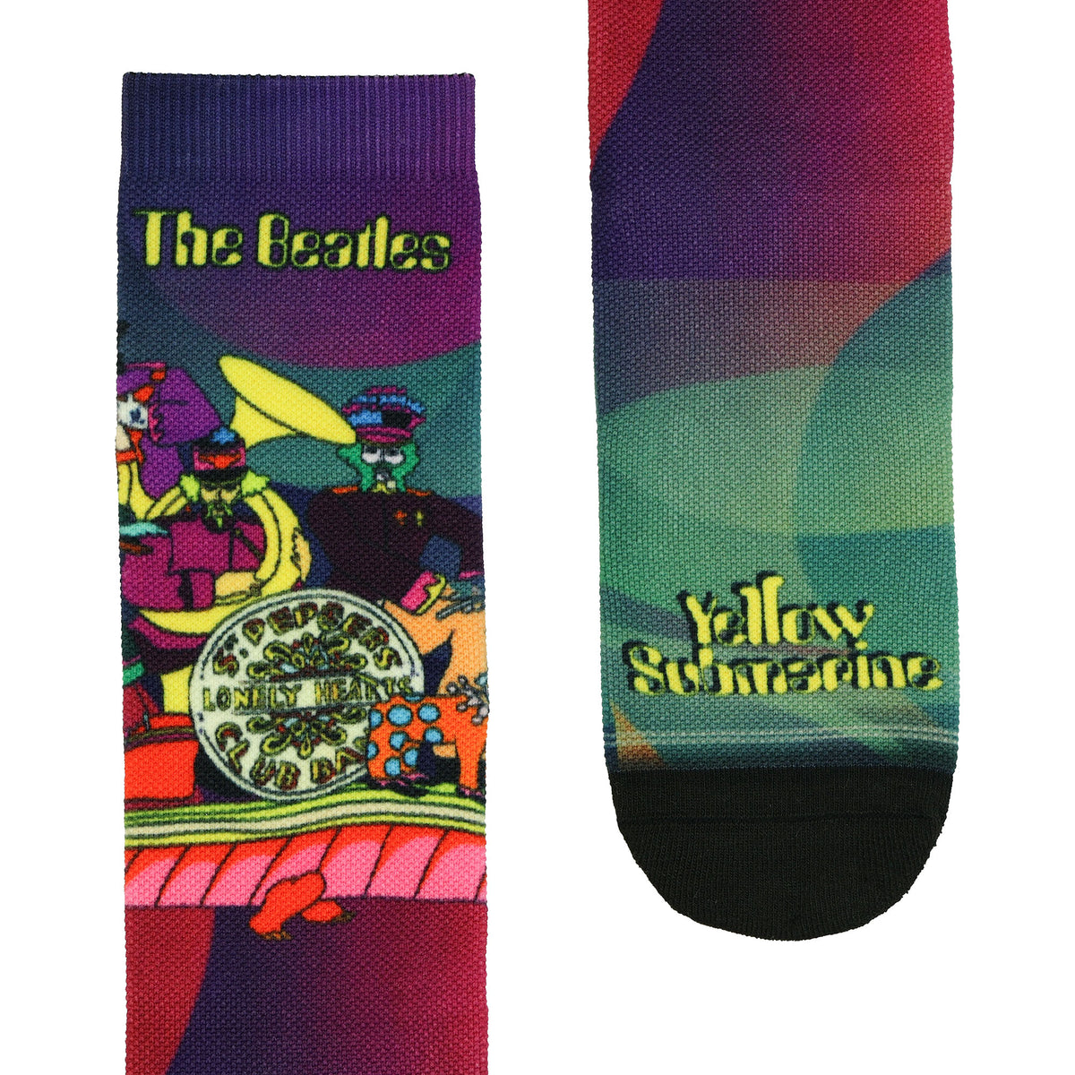 The Beatles Crew Socks Men's Yellow Submarine Sublimated Design 1-Pair Size 7-12