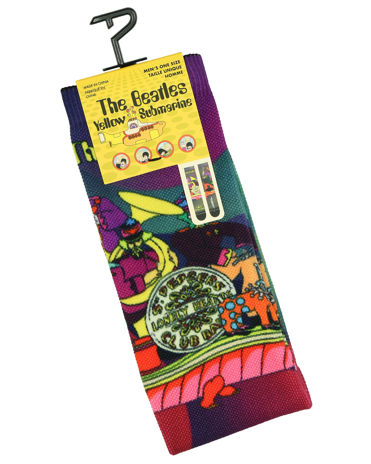 The Beatles Crew Socks Men's Yellow Submarine Sublimated Design 1-Pair Size 7-12