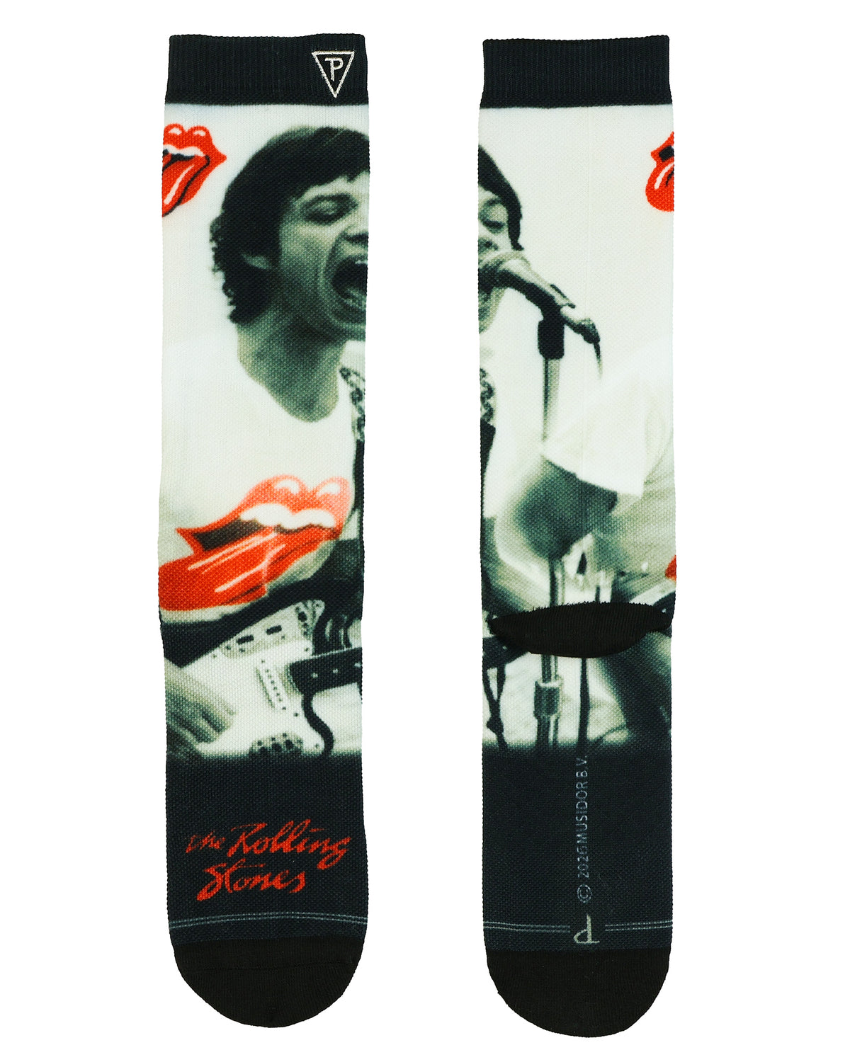 The Rolling Stones Crew Socks Men's Mick Jagger Sublimated 1-Pair Shoe Size 7-12