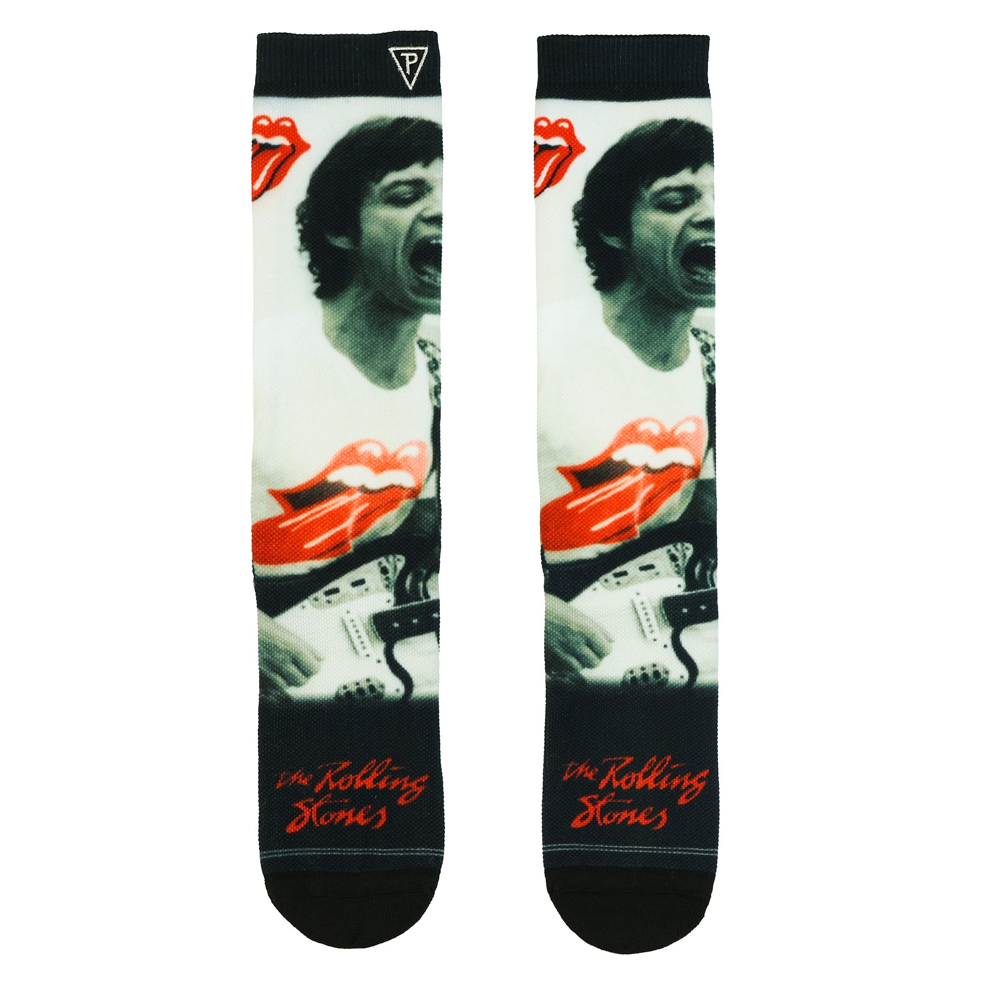 The Rolling Stones Crew Socks Men's Mick Jagger Sublimated 1-Pair Shoe Size 7-12