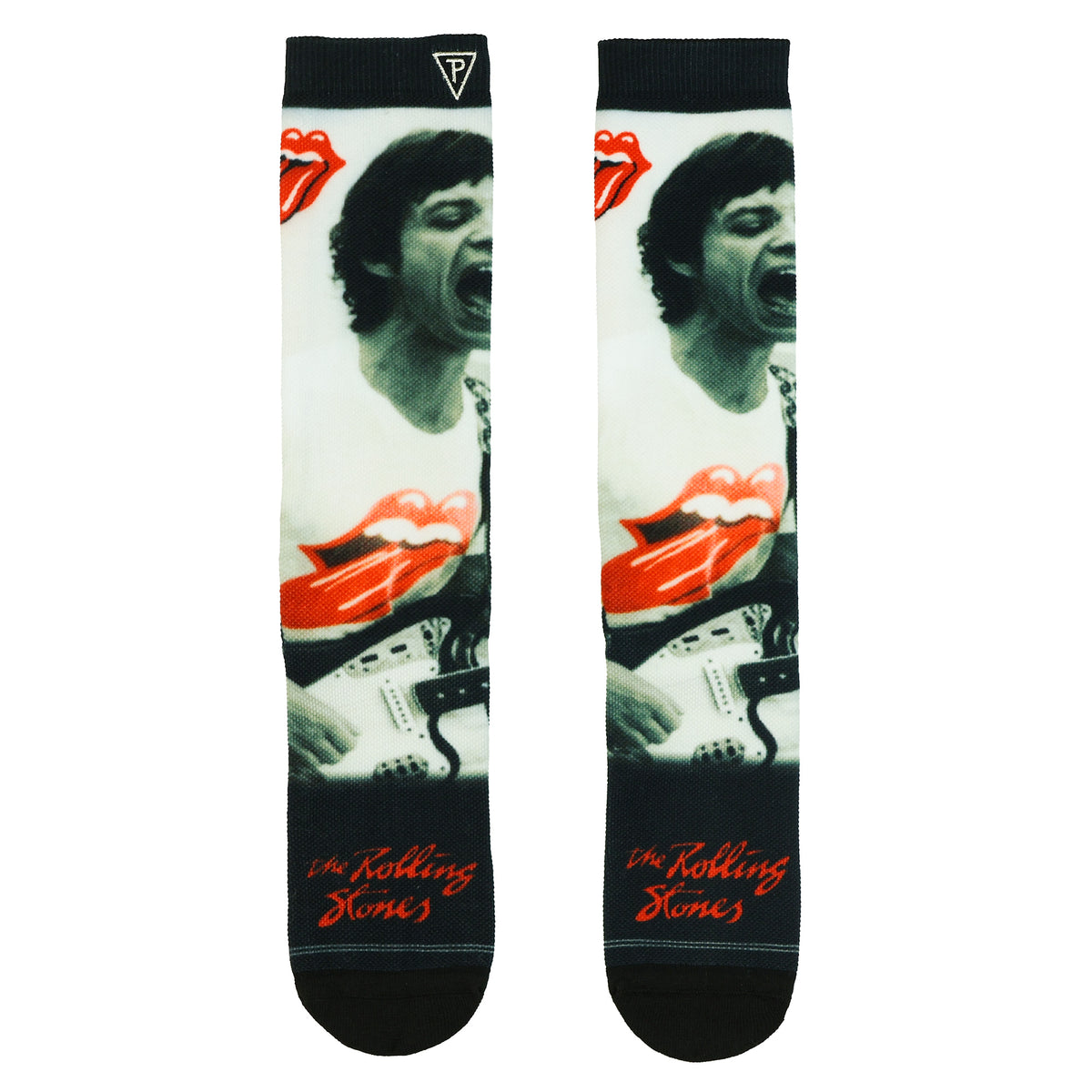 The Rolling Stones Crew Socks Men's Mick Jagger Sublimated 1-Pair Shoe Size 7-12