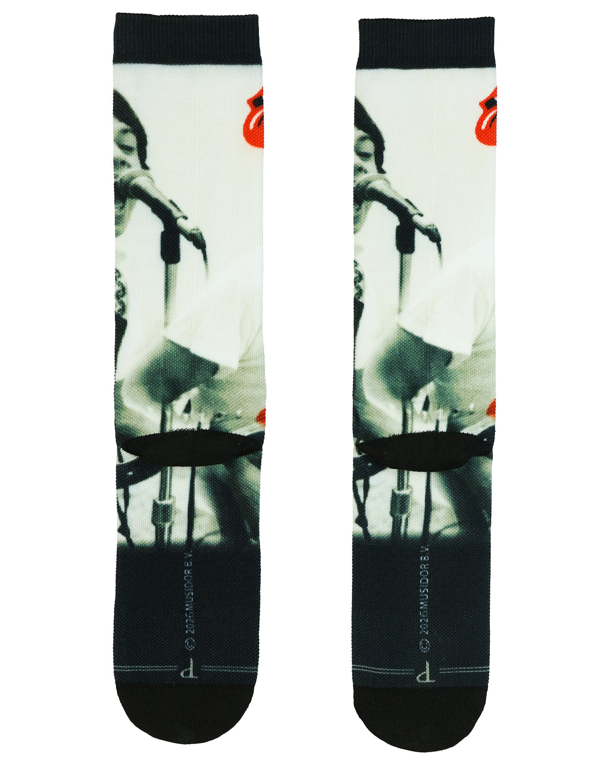 The Rolling Stones Crew Socks Men's Mick Jagger Sublimated 1-Pair Shoe Size 7-12