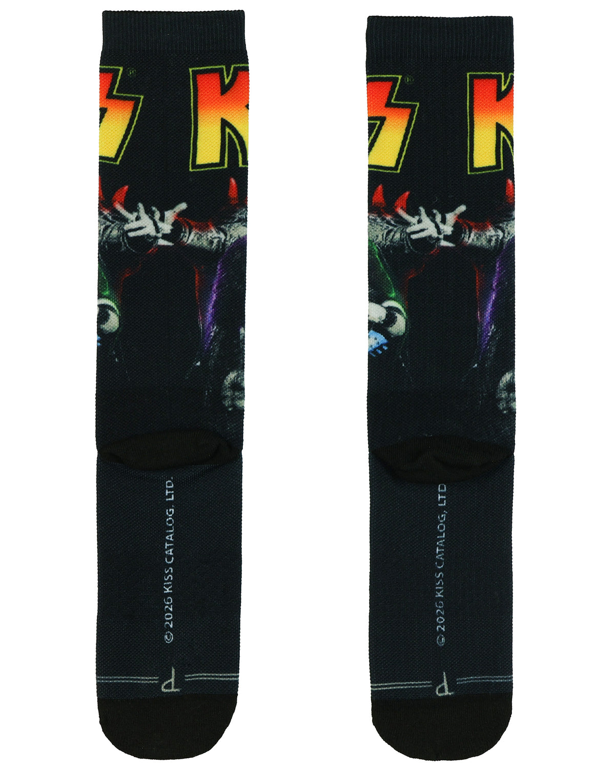 KISS Crew Socks Men's Rock Band Sublimated Portrait Design 1-Pair Size 7-12