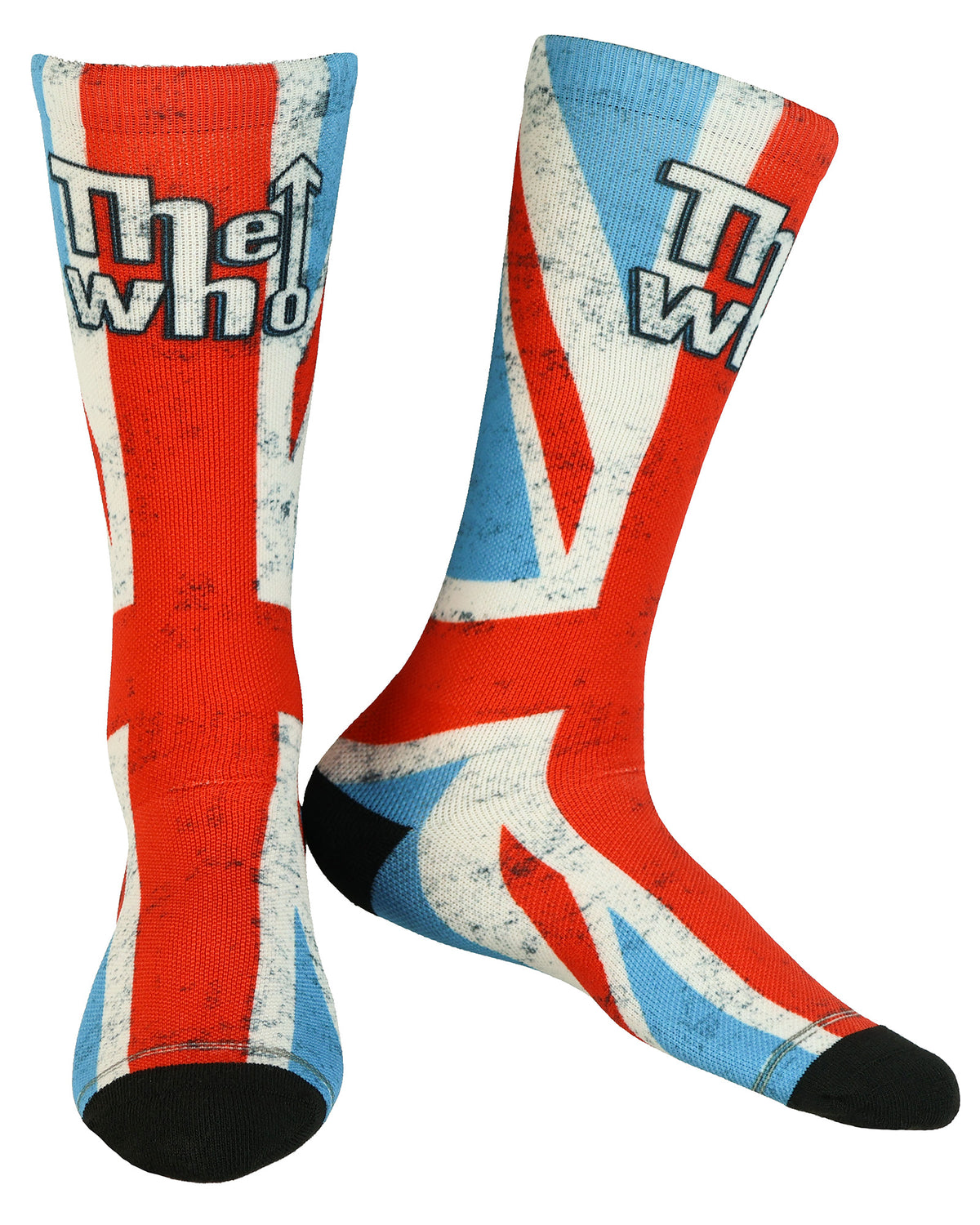 The Who Crew Socks Men's Union Jack Band Logo Sublimated 1-Pair Shoe Size 7-12
