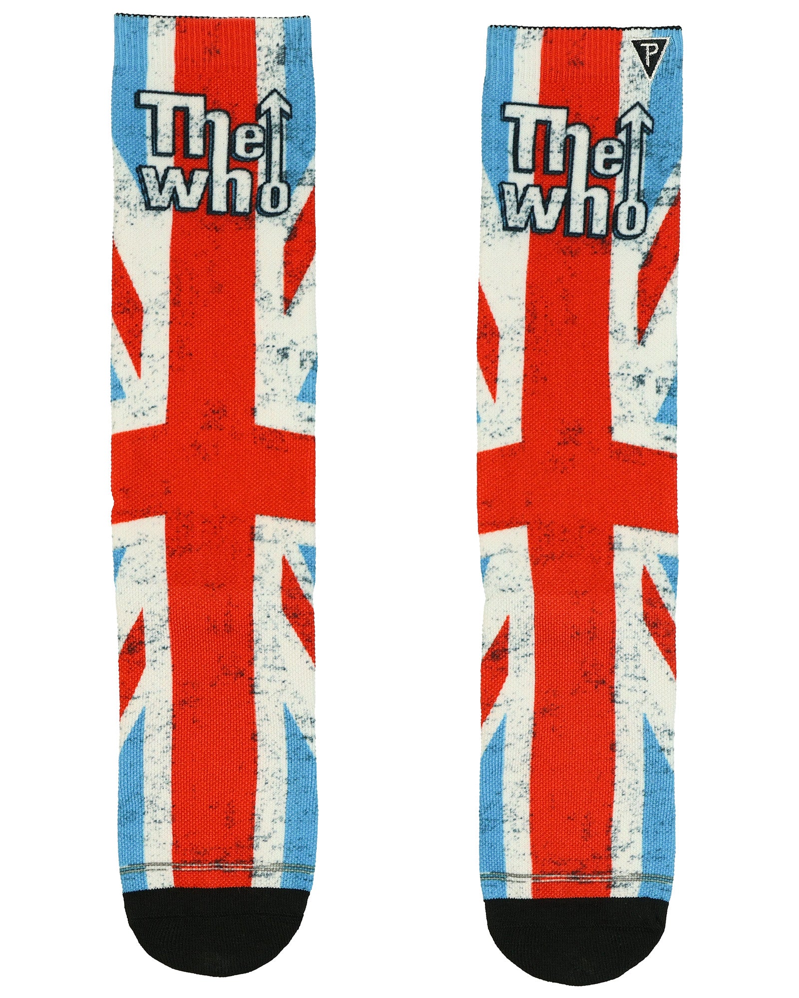 The Who Crew Socks Men's Union Jack Band Logo Sublimated 1-Pair Shoe Size 7-12
