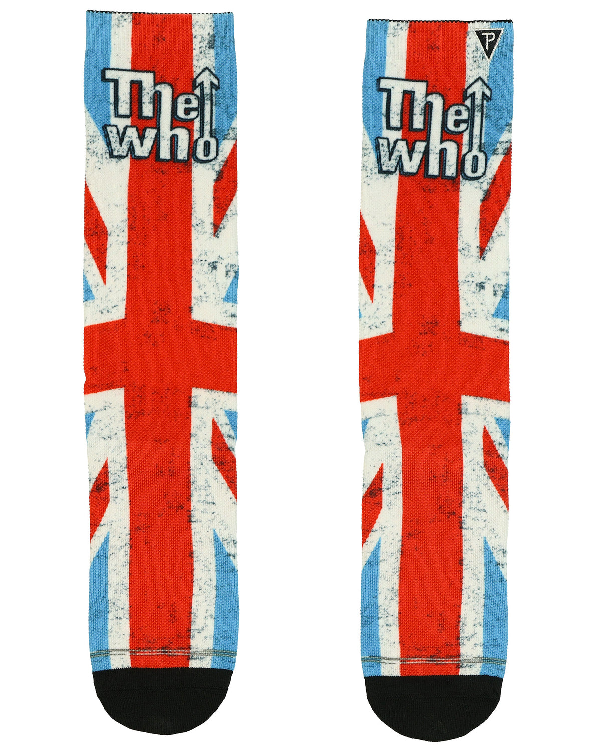 The Who Crew Socks Men's Union Jack Band Logo Sublimated 1-Pair Shoe Size 7-12