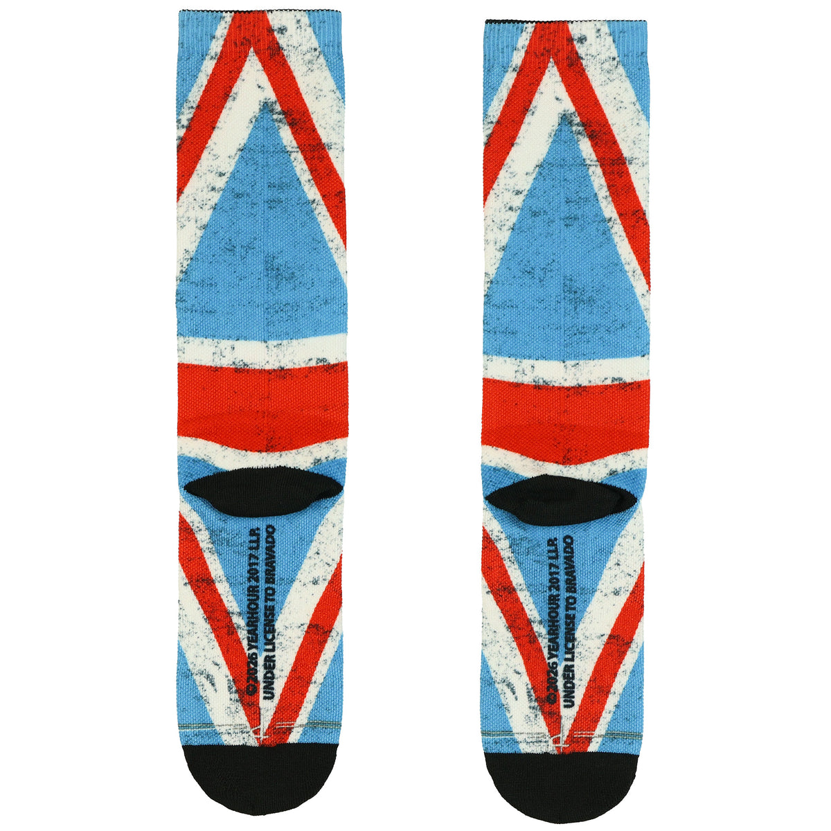 The Who Crew Socks Men's Union Jack Band Logo Sublimated 1-Pair Shoe Size 7-12