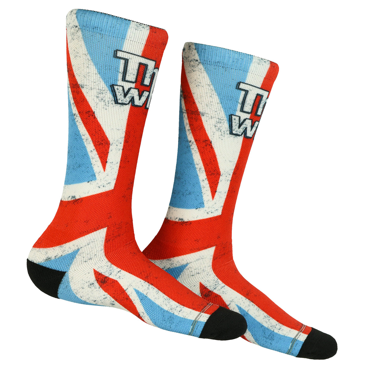 The Who Crew Socks Men's Union Jack Band Logo Sublimated 1-Pair Shoe Size 7-12