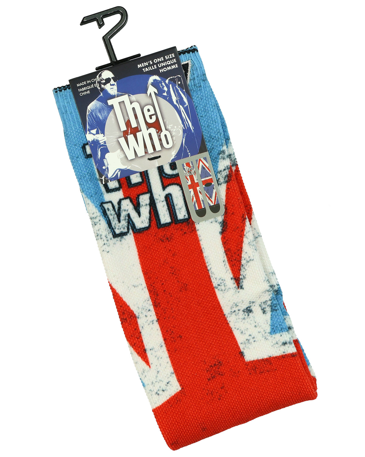 The Who Crew Socks Men's Union Jack Band Logo Sublimated 1-Pair Shoe Size 7-12